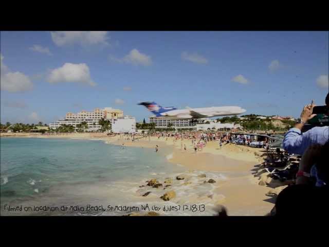 Maho Beach St Maarten Where Planes Land Over Your Head Schooltube